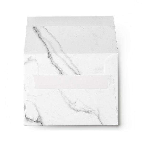 Elegant minimal white marble envelope