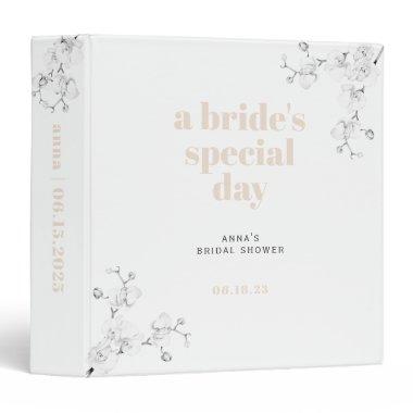 Elegant Minimalist Beige Orchids  Day 3 Ring Binder