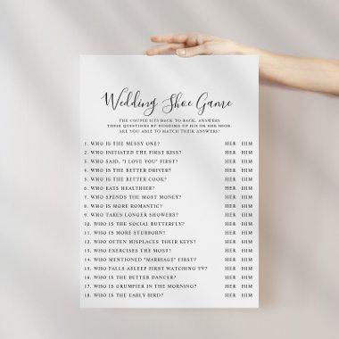 Elegant Minimalist Calligraphy Wedding Shoe Game