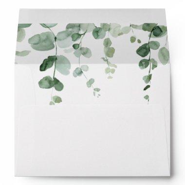 Elegant Minimalist Eucalyptus Wedding  Envelope