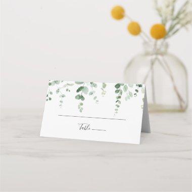 Elegant Minimalist Green Eucalyptus Wedding Place Invitations