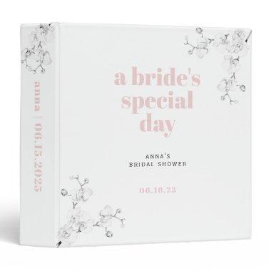 Elegant Minimalist Pink Orchids  Day 3 Ring Binder