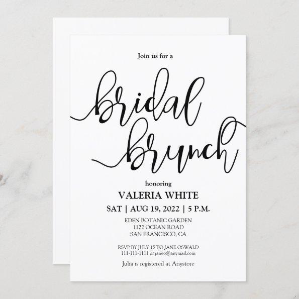 Elegant Minimalist Scripture Bridal Brunch Invitations