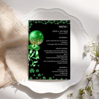 Elegant Minimalist St patrick's day Wedding Table Menu