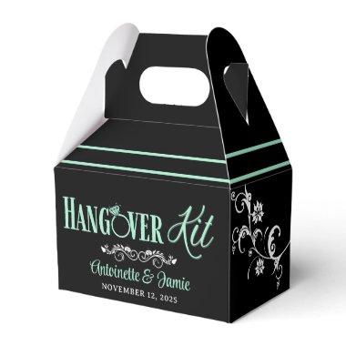 Elegant Mint and Black Wedding Hangover Kit Favor Boxes