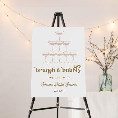 Elegant Mod Champagne Retro Bridal Shower Welcome Foam Board