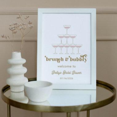 Elegant Mod Champagne Retro Bridal Shower Welcome Poster