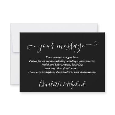 Elegant Modern Black And White Event Message