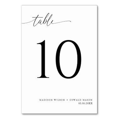 Elegant Modern Black Calligraphy Wedding 10 Table Number