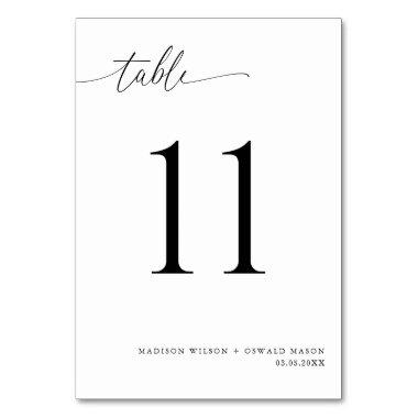 Elegant Modern Black Calligraphy Wedding 11 Table Number