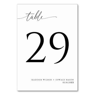 Elegant Modern Black Calligraphy Wedding 29 Table Number