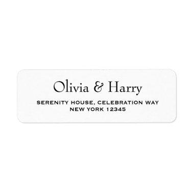 Elegant Modern Black White Return Address Labels