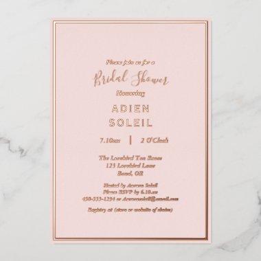 Elegant Modern Blush Rose Gold  Foil