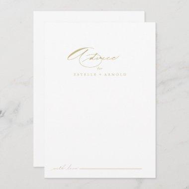 Elegant Modern Calligraphy Gold Wedding  Advice Card