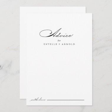 Elegant Modern Calligraphy Wedding Advice Card