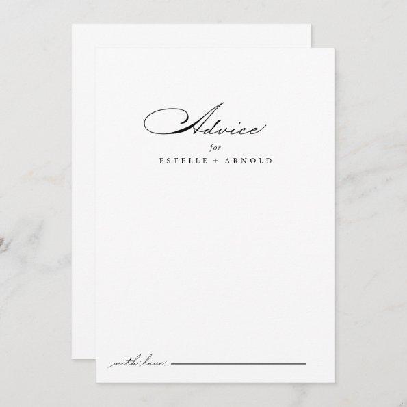 Elegant Modern Calligraphy Wedding Advice Card