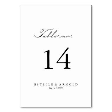 Elegant Modern Calligraphy Wedding Table Number