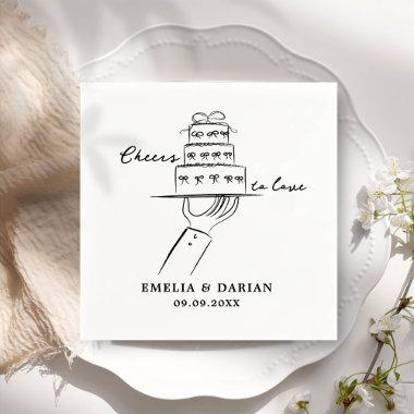 Elegant Modern Cheers to Love Minimalist Wedding N Napkins