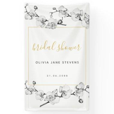 Elegant Modern Classic Gold & Floral Bridal Shower Banner