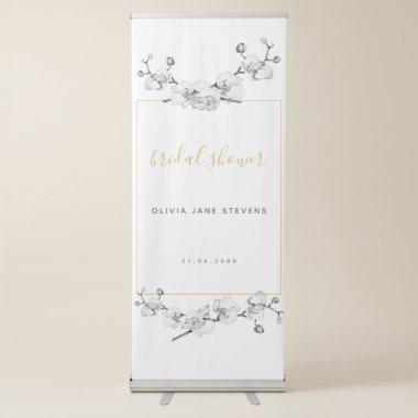 Elegant Modern Classic Gold Floral Bridal Shower Retractable Banner