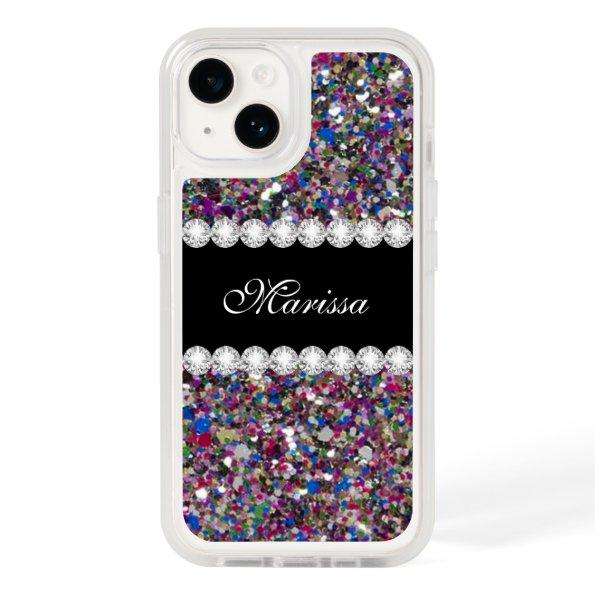 Elegant Modern Colorful Glitter iPhone 14 Case