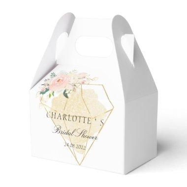 Elegant Modern Diamant Blumen  Gesche Favor Boxes