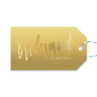 Elegant & modern faux gold bridesmaid gift tags