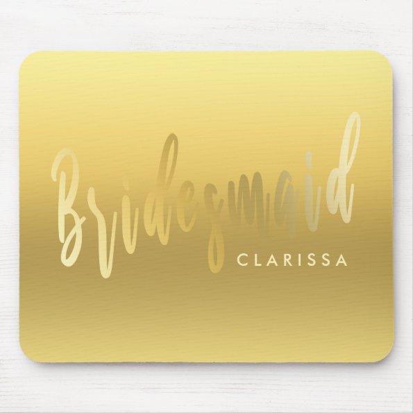 Elegant & modern faux gold bridesmaid mouse pad