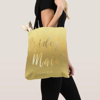 Elegant & modern faux gold bridesmaid tote bag