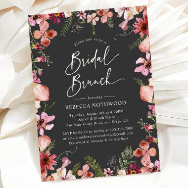 Elegant Modern Floral Bridal Brunch Shower Invitations