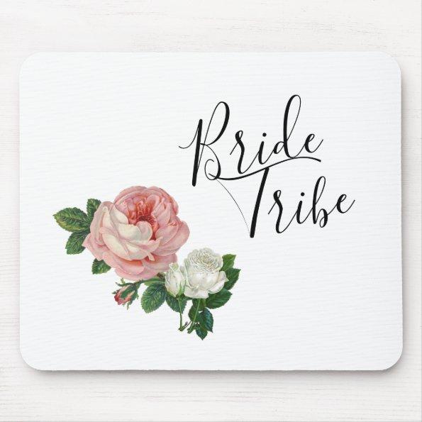 Elegant & modern flowers pink roses bride tribe mouse pad