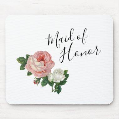 Elegant modern flowers roses maid of honor mouse pad
