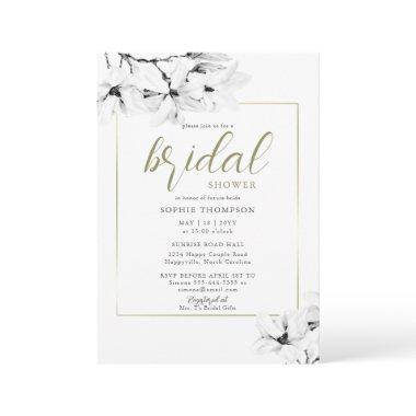 Elegant Modern Frame Magnolia Floral