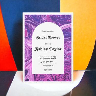 Elegant Modern Galaxy Abstract Art Bridal Shower Invitations
