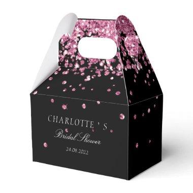 Elegant Modern Glitter Pink Bridal Shower Favor Boxes