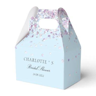 Elegant Modern Glitter Silber-Blau Bridal Shower Favor Boxes