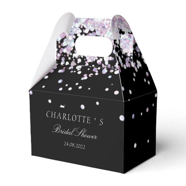 Elegant Modern Glitter Silber Bridal Shower Favor Box