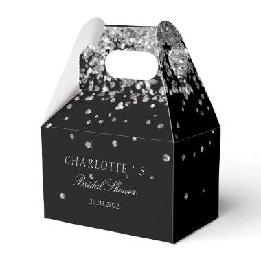 Elegant Modern Glitter Silber Bridal Shower Favor Boxes