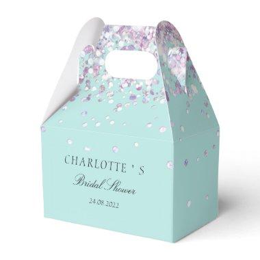 Elegant Modern Glitter Silber-Mint Bridal Shower Favor Boxes