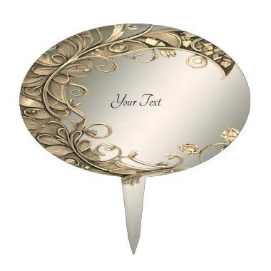 Elegant Modern Gold Decorative Cake Topper