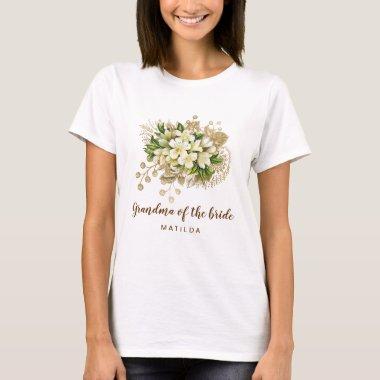 Elegant modern gold floral grandma of the bride T-Shirt