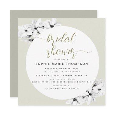 Elegant Modern Gold Magnolia Square