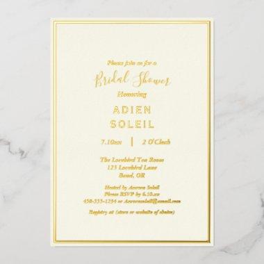 Elegant Modern Ivory Wedding  Gold Foil