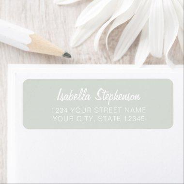 Elegant Modern Light Green White Return Address Label