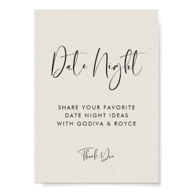 Elegant Modern Light Sage Date night ideas sign