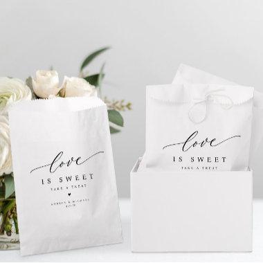Elegant Modern Love is Sweet Wedding Desserts Sign Favor Bag