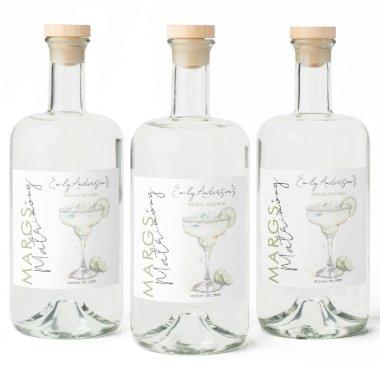 Elegant Modern Margs and Matrimony  Liquor Bottle Label