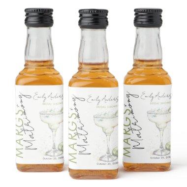 Elegant Modern Margs and Matrimony  Liquor Bottle Label