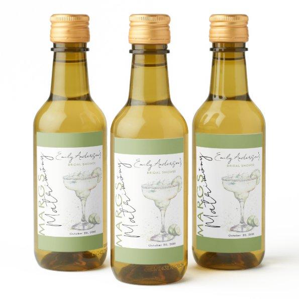 Elegant Modern Margs and Matrimony  Wine Label