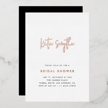 Elegant Modern Minimalist Rose Gold  Foil